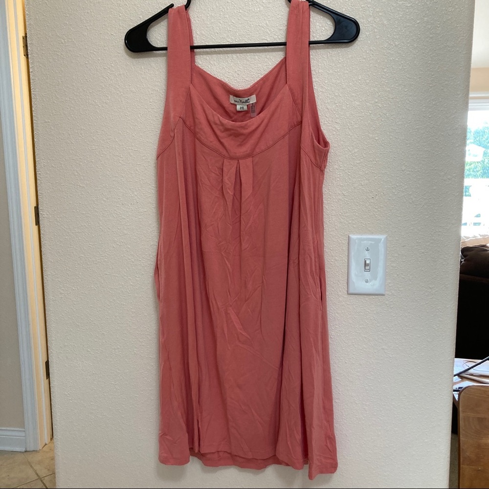 Coral colored loose fitting tank dress